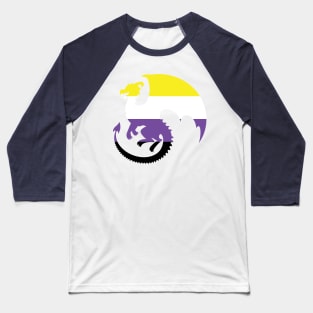 Pride Animals- Nonbinary Dragon Baseball T-Shirt